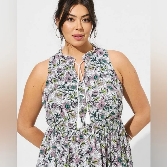 NWT Torrid Midi Gauze Tiered Dress - Picture 3 of 10